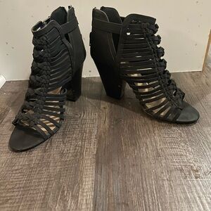 Black Strappy Women's Heels